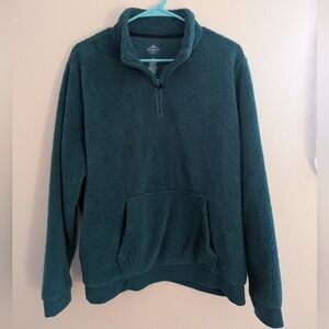St. John's Bay Women's Teal Zip-Up Sweater